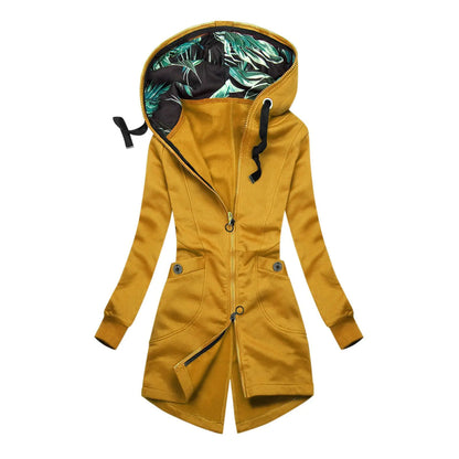 Ladies Hooded Zip Cardigan Casual Jacket