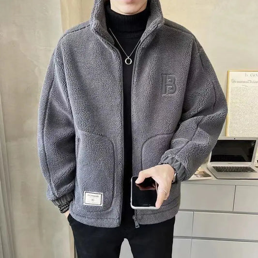 2023 Korean Style Thick Fleece Jacket for Men