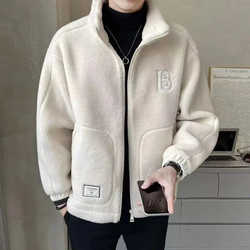 2023 Korean Style Thick Fleece Jacket for Men