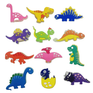 12pcs Luminous Dinosaur Charms for Clogs and Sandals
