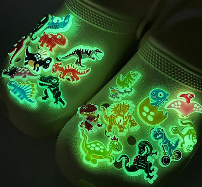 12pcs Luminous Dinosaur Charms for Clogs and Sandals
